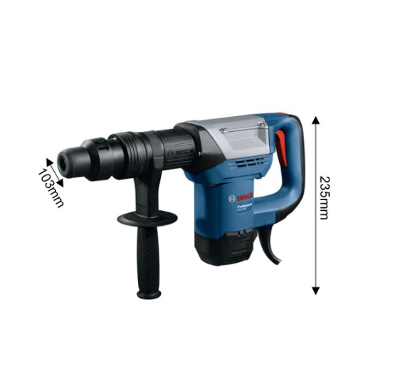 Bosch GSH 500 Professional Breaker – Compact Electric Demolition Hammer, Efficient Concrete Breaker for Light to Medium Duty Construction and Chiseling Tasks